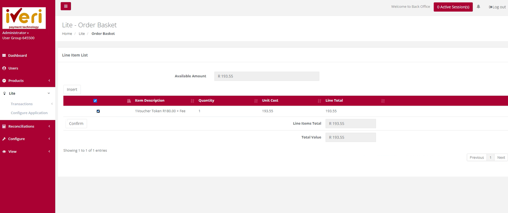 Lite Backoffice User Guide | iVeri Payment Technologies